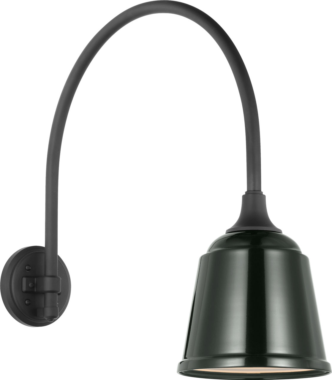 Academy 19.5" Arched Mack Barn Light in Matte Black with 8" Green Rockhouse Shade
