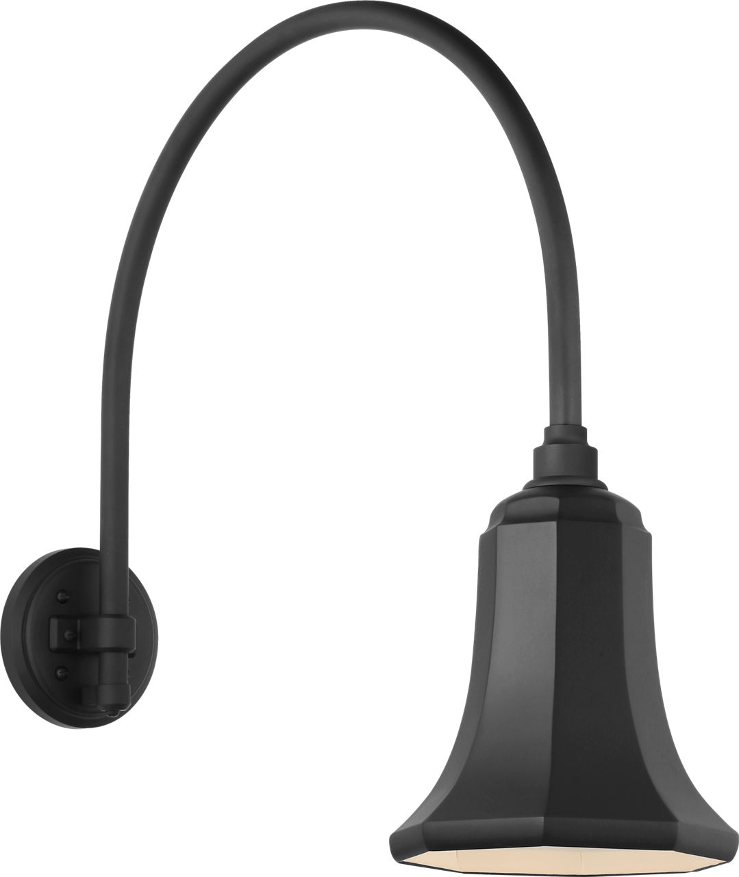 Academy 19.5" Arched Mack Barn Light in Matte Black with 7.5" Savannah Shade