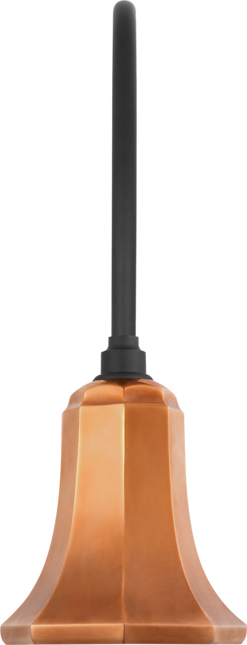 Academy 19.5" Arched Mack Barn Light in Matte Black with 7.5" Soft Copper Savannah Shade