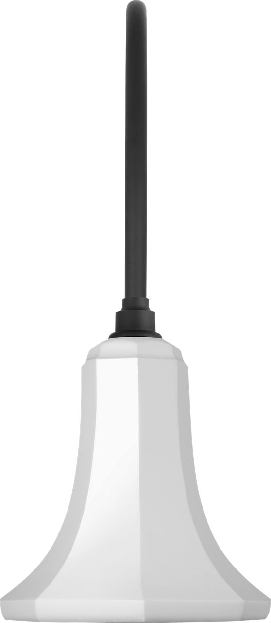 Academy 19.5" Arched Mack Barn Light in Matte Black with 9.25" White Savannah Shade