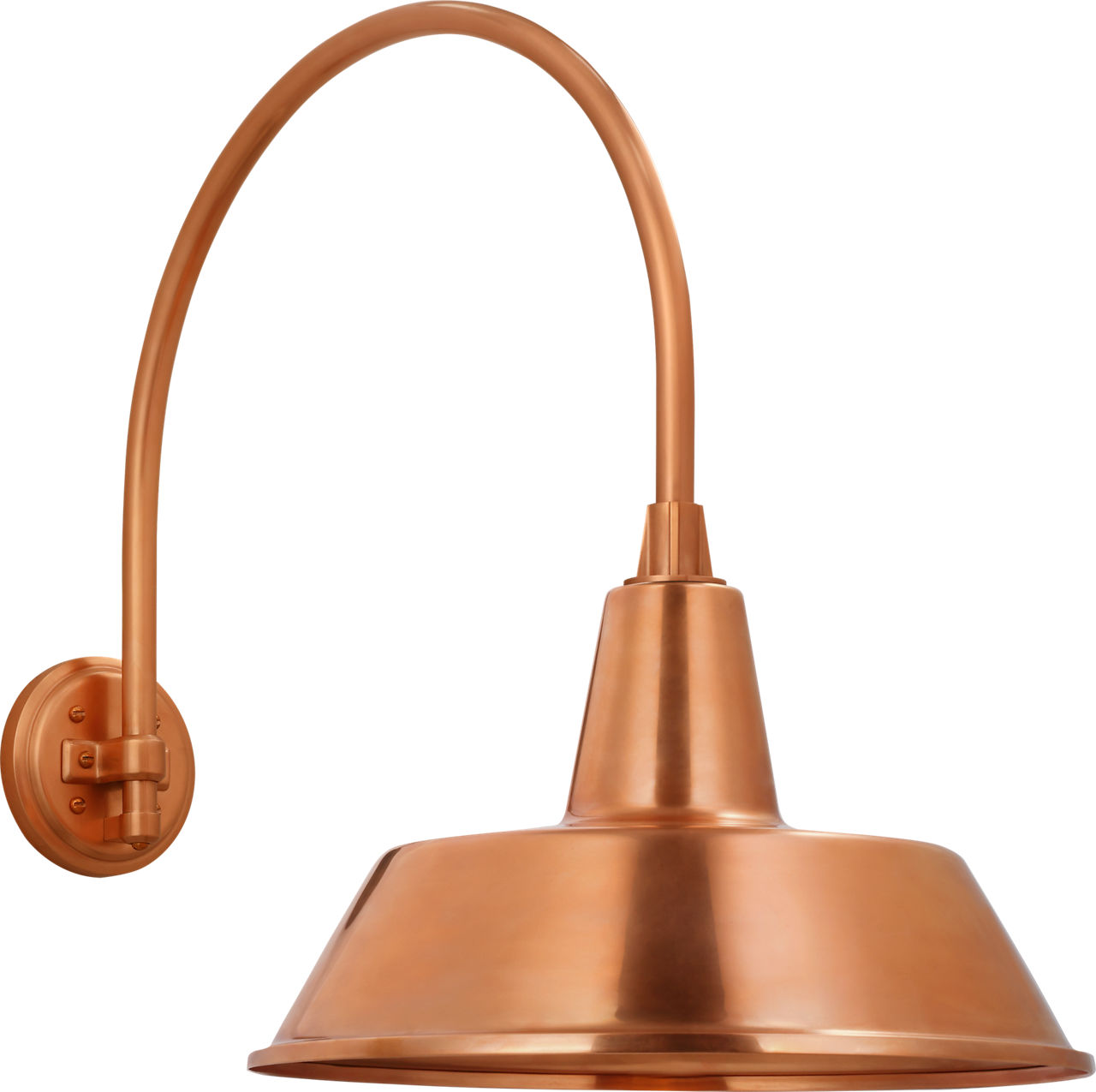Academy 19.5" Arched Mack Barn Light in Soft Copper with 16" Bowers Shade