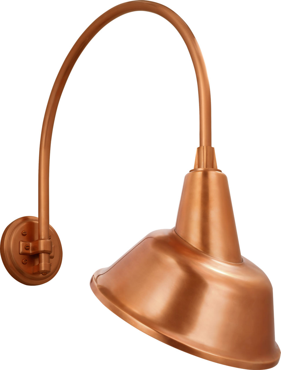 Academy 19.5" Arched Mack Barn Light in Soft Copper with 12.5" Tilted Bowers Shade