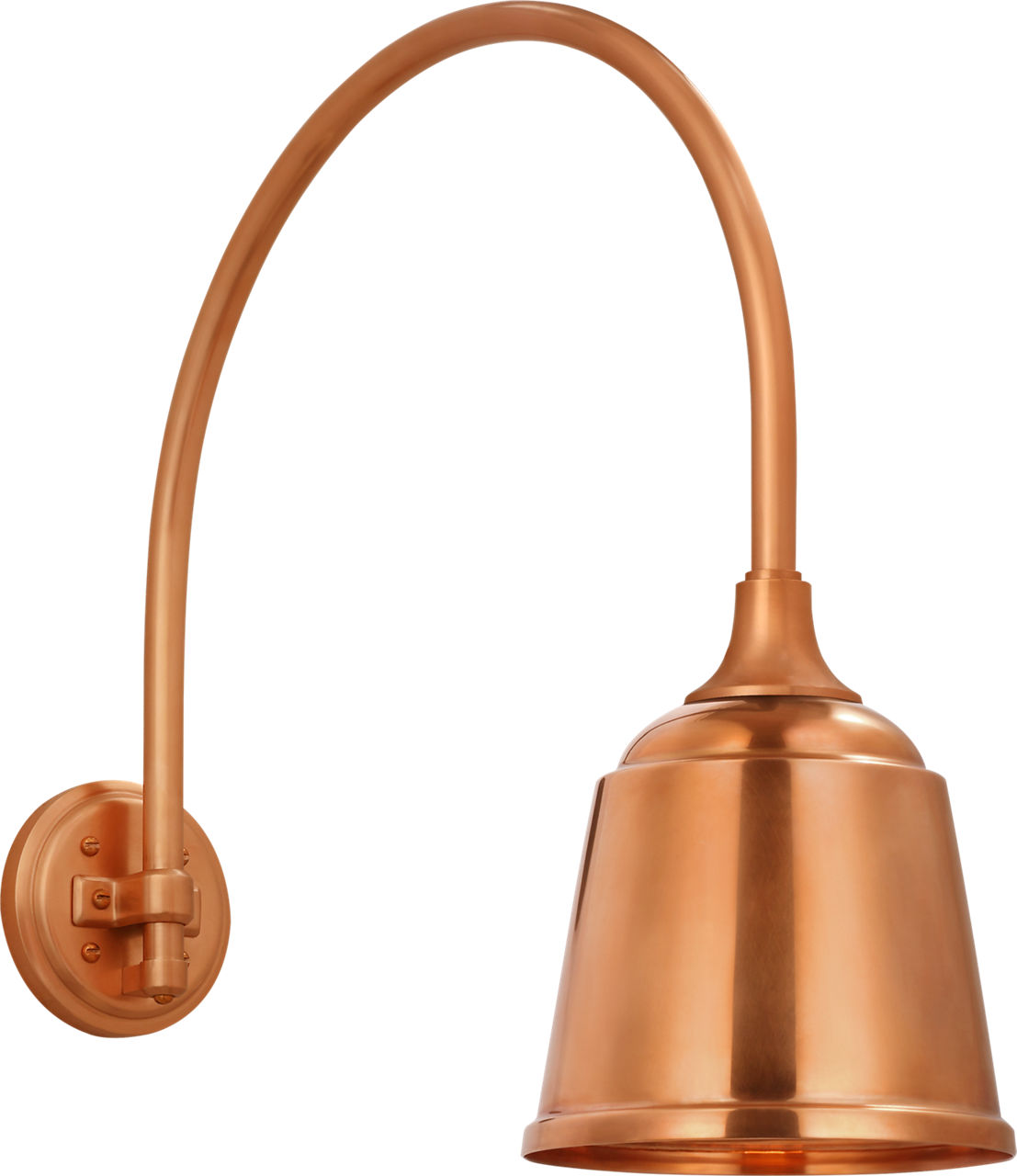 Academy 19.5" Arched Mack Barn Light in Soft Copper with 8" Rockhouse Shade