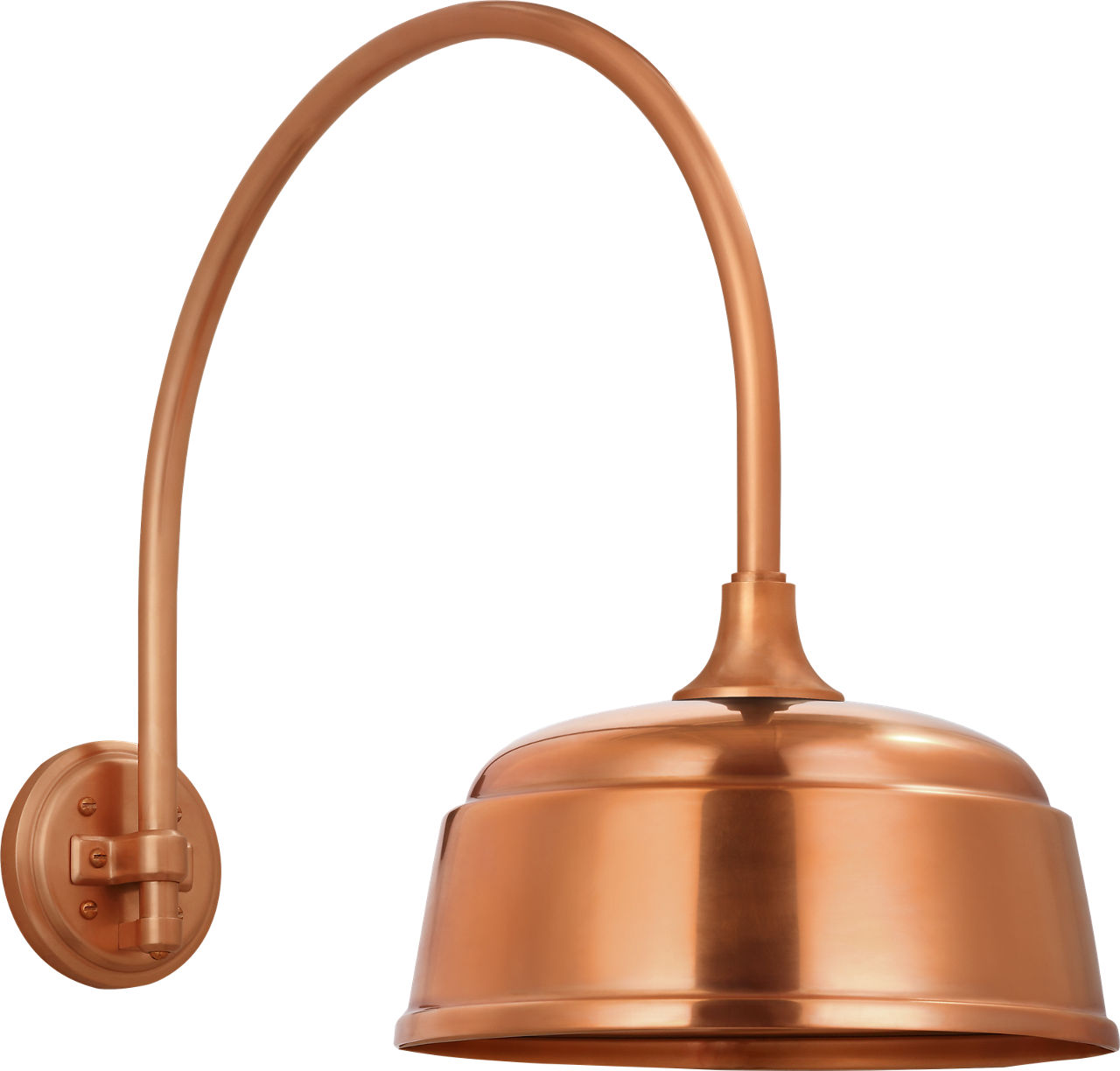 Academy 19.5" Arched Mack Barn Light in Soft Copper with 12.5" Rockhouse Shade