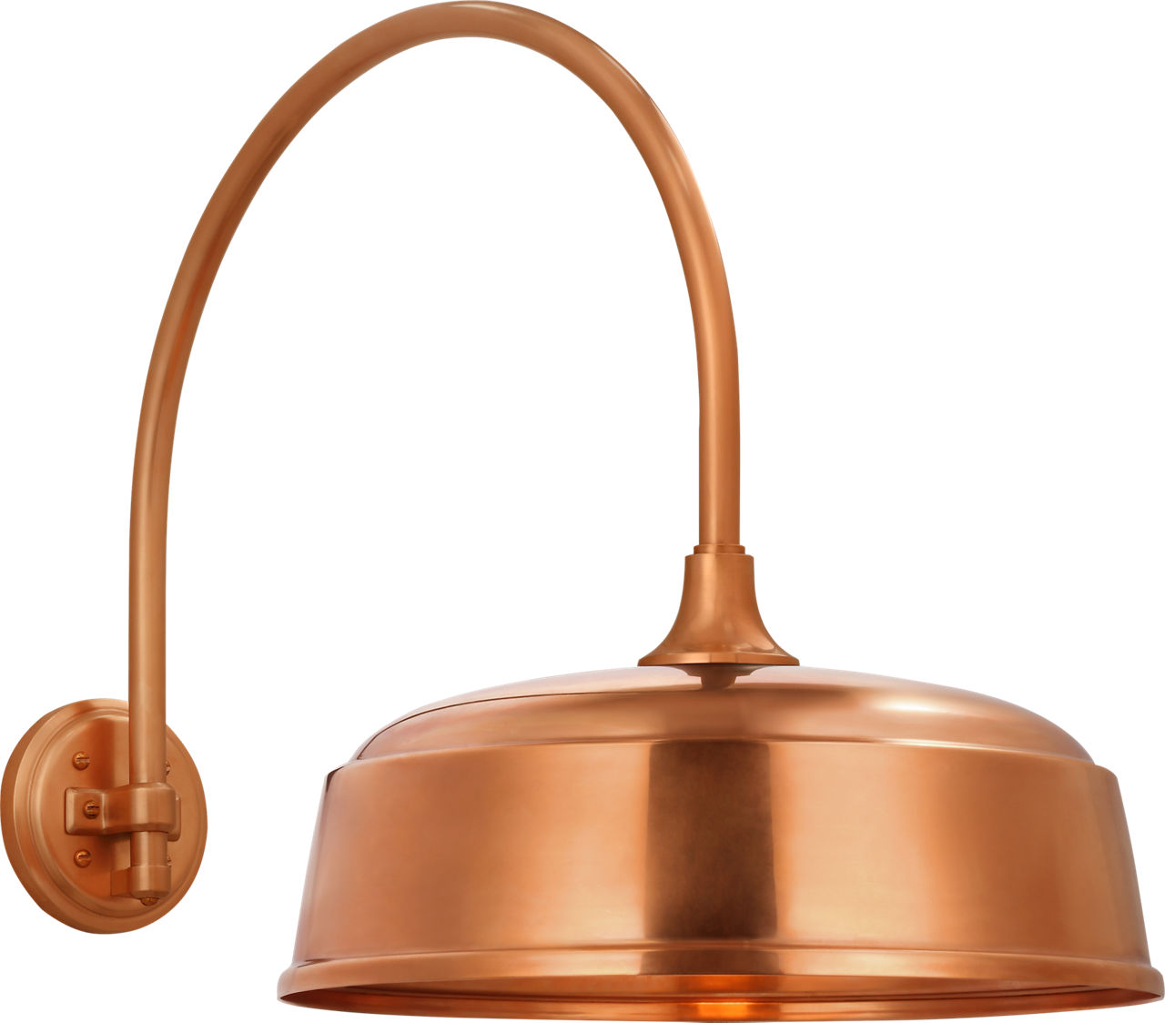 Academy 19.5" Arched Mack Barn Light in Soft Copper with 16" Rockhouse Shade