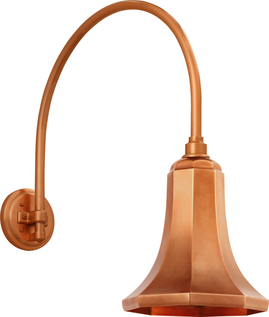 Academy 19.5" Arched Mack Barn Light in Soft Copper with 9.25" Savannah Shade