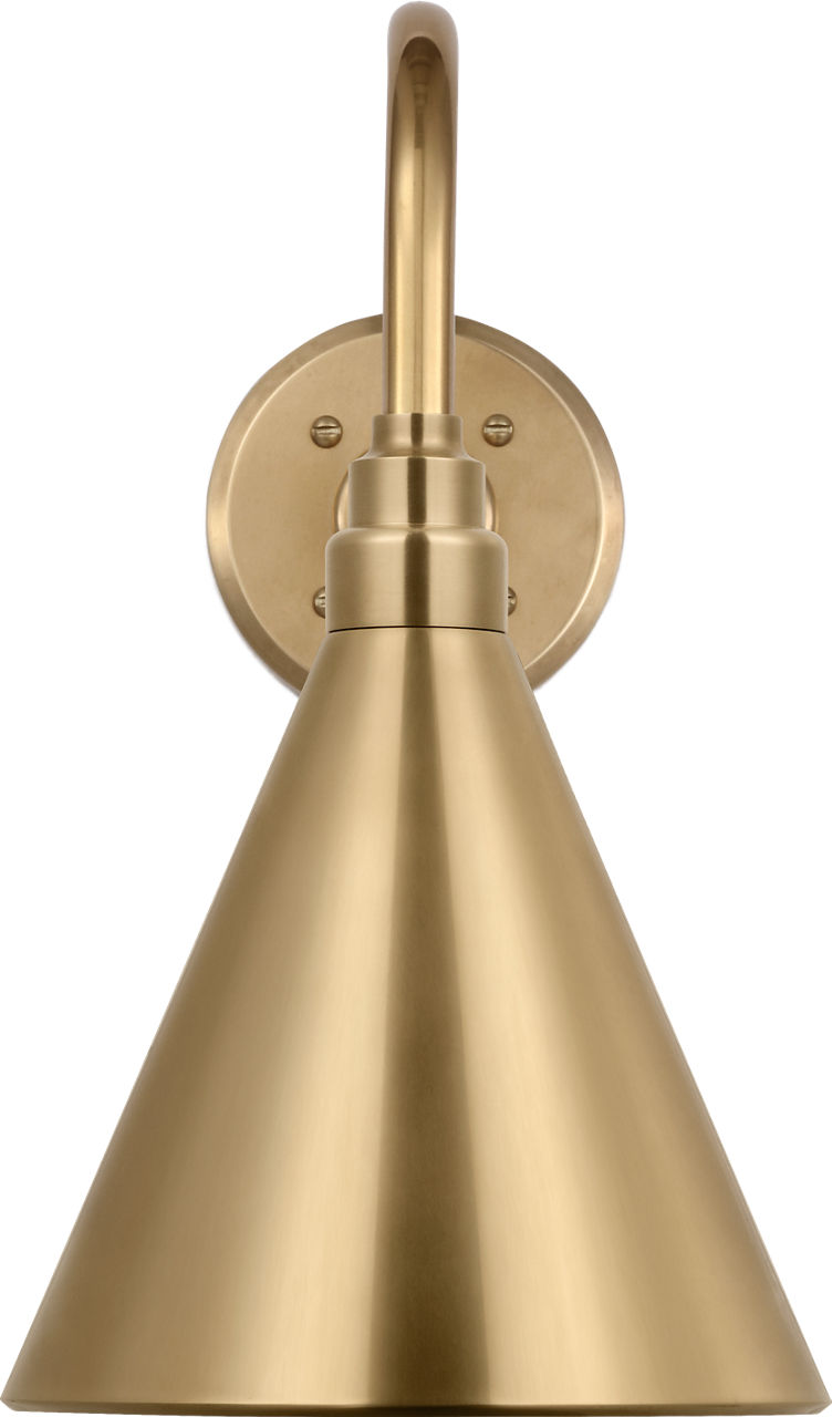 Academy 11" Flynn Barn Light in Hand-Rubbed Antique Brass with 9" Hand-Rubbed Antique Brass Conical Savannah Shade
