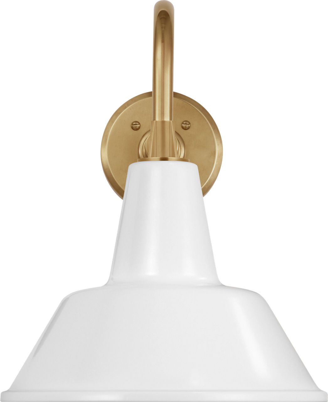 Academy 11" Flynn Barn Light in Hand-Rubbed Antique Brass with 12.5" White Bowers Shade
