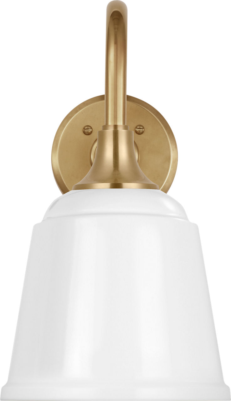 Academy 11" Flynn Barn Light in Hand-Rubbed Antique Brass with 8" White Rockhouse Shade