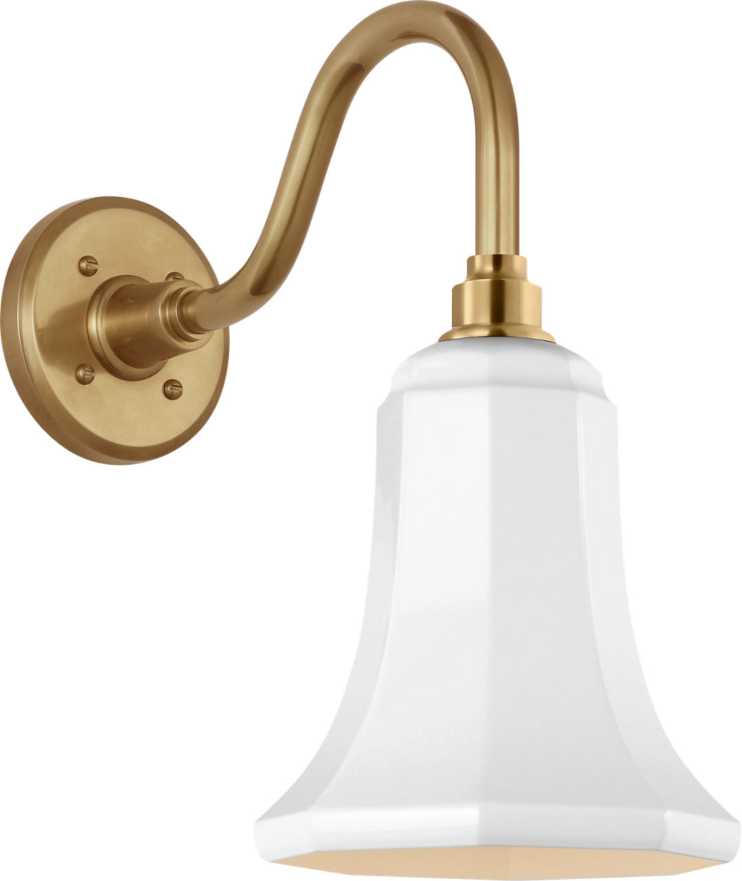 Academy 11" Flynn Barn Light in Hand-Rubbed Antique Brass with 7.5" White Savannah Shade