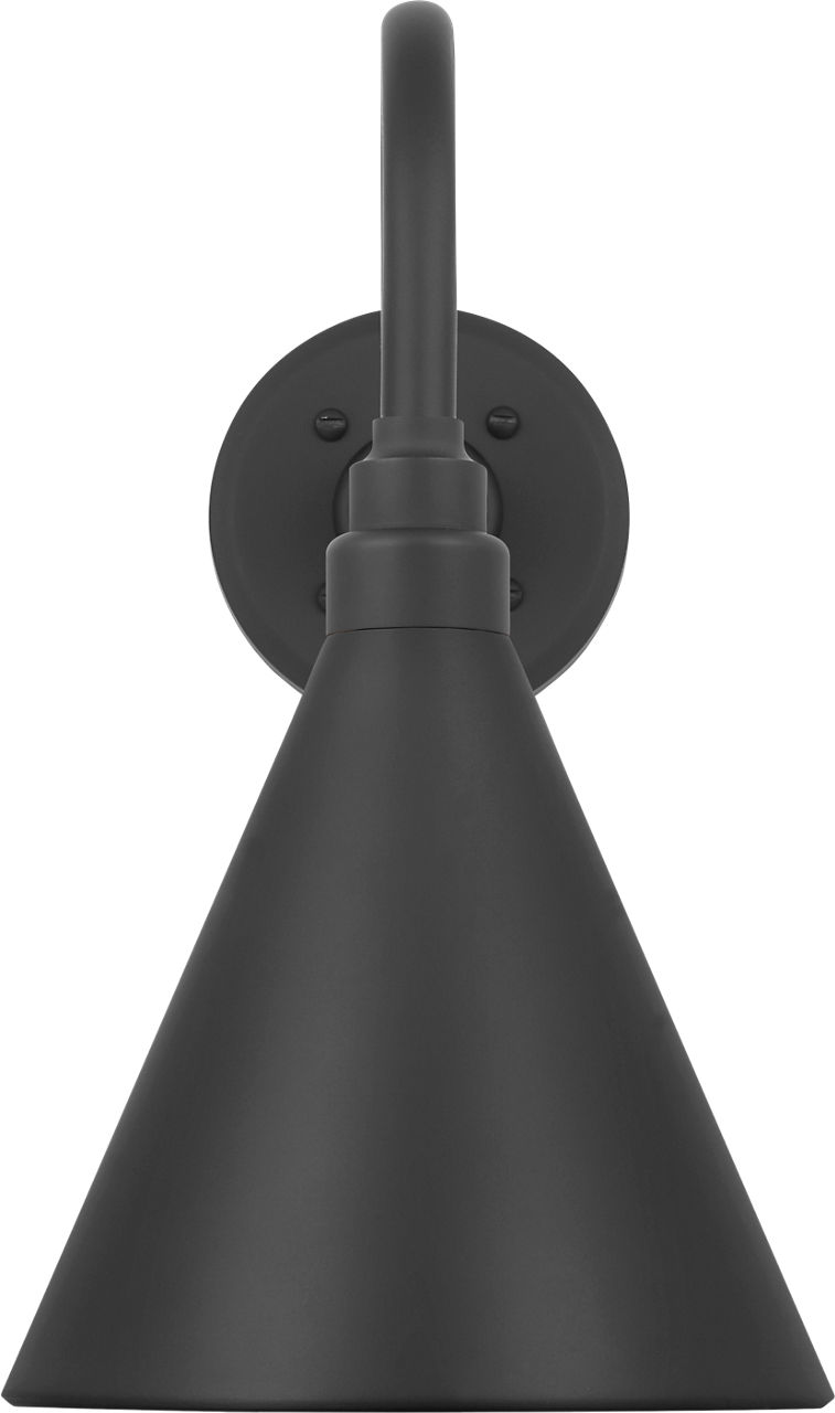 Academy 11" Flynn Barn Light in Matte Black with 9" Matte Black Conical Savannah Shade