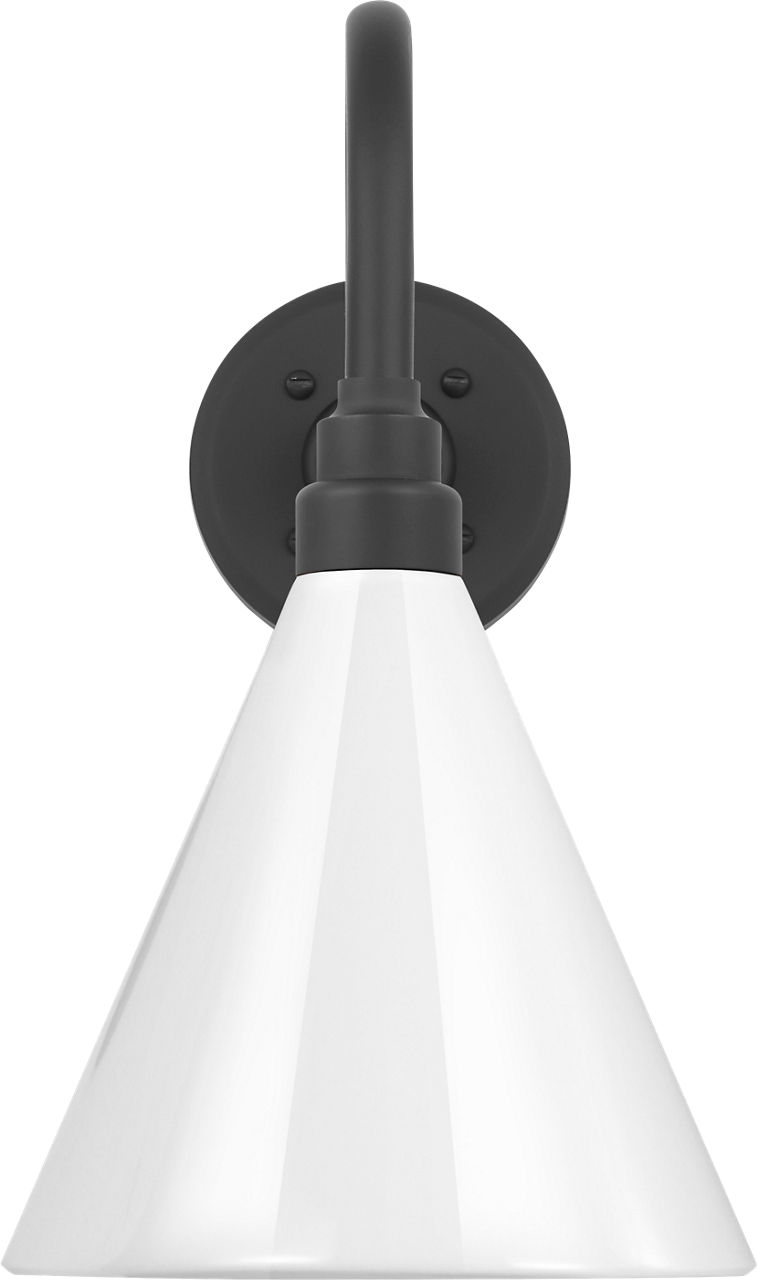 Academy 11" Flynn Barn Light in Matte Black with 9" White Conical Savannah Shade