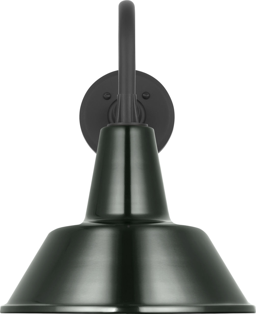 Academy 11" Flynn Barn Light in Matte Black with 12.5" Green Bowers Shade