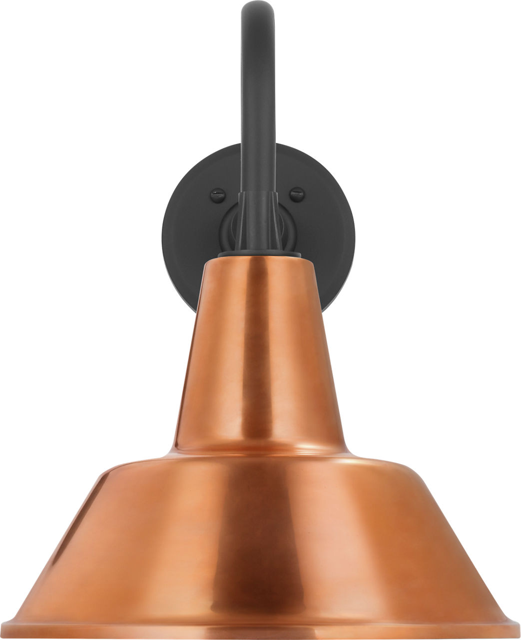 Academy 11" Flynn Barn Light in Matte Black with 12.5" Soft Copper Bowers Shade
