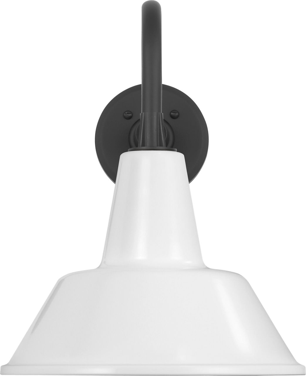 Academy 11" Flynn Barn Light in Matte Black with 12.5" White Bowers Shade