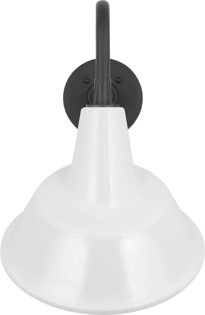 Academy 11" Flynn Barn Light in Matte Black with 12.5" White Tilted Bowers Shade