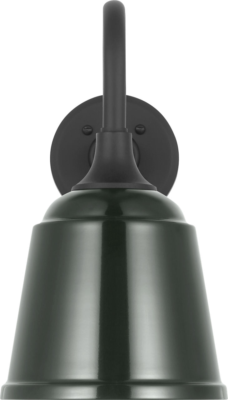 Academy 11" Flynn Barn Light in Matte Black with 8" Green Rockhouse Shade