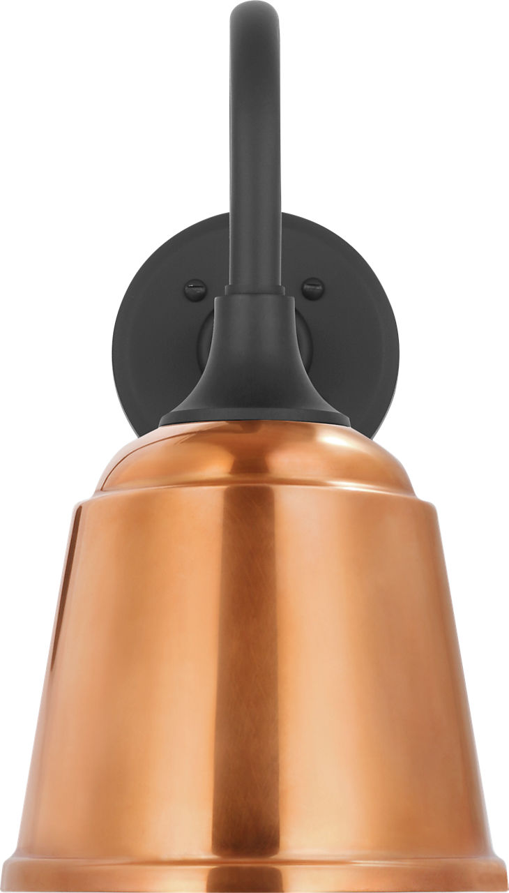 Academy 11" Flynn Barn Light in Matte Black with 8" Soft Copper Rockhouse Shade