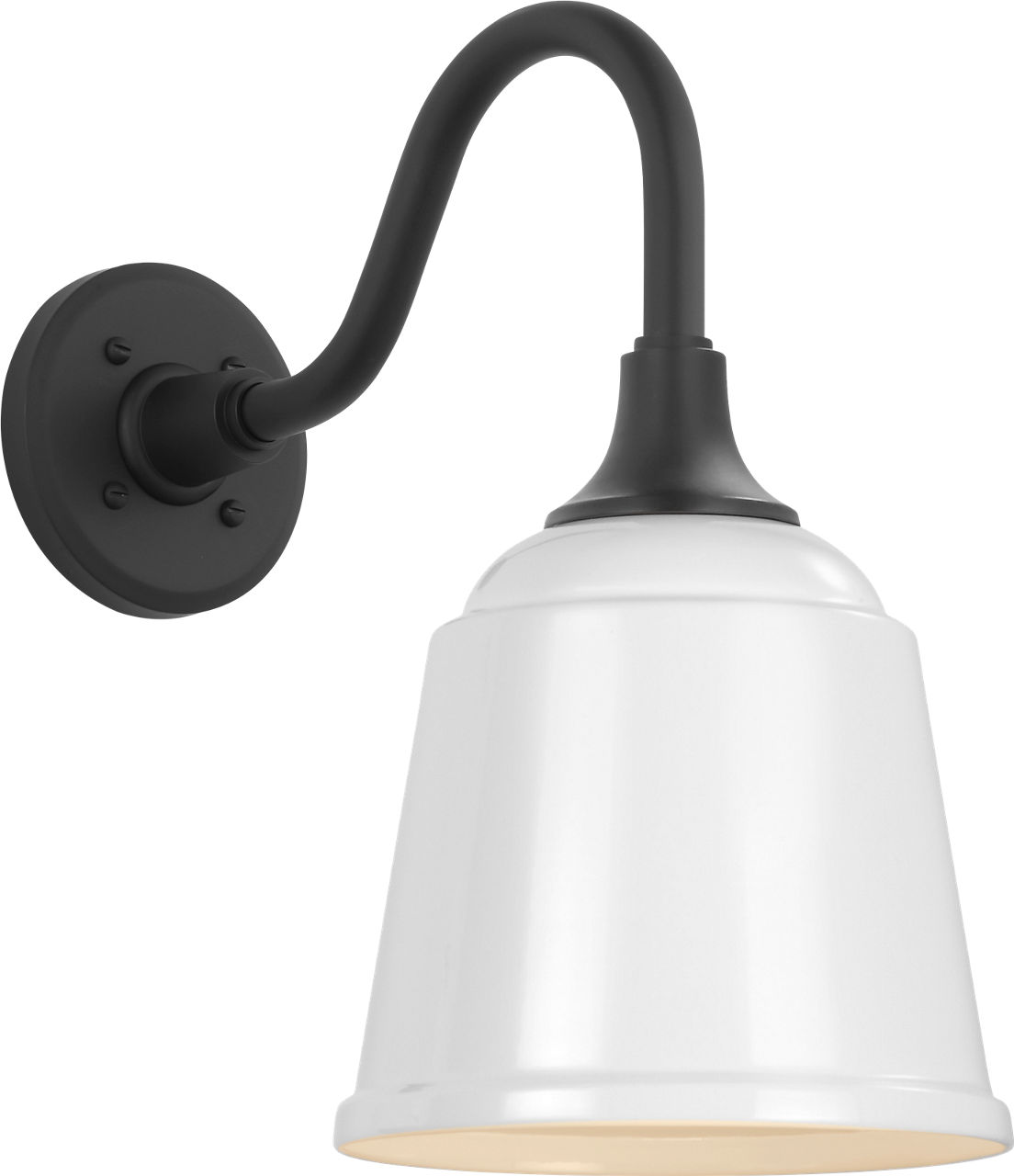 Academy 11" Flynn Barn Light in Matte Black with 8" White Rockhouse Shade