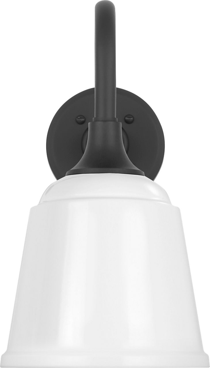 Academy 11" Flynn Barn Light in Matte Black with 8" White Rockhouse Shade