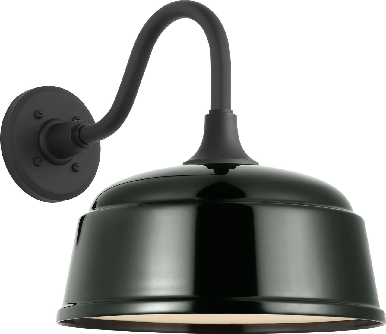 Academy 11" Flynn Barn Light in Matte Black with 12.5" Green Rockhouse Shade