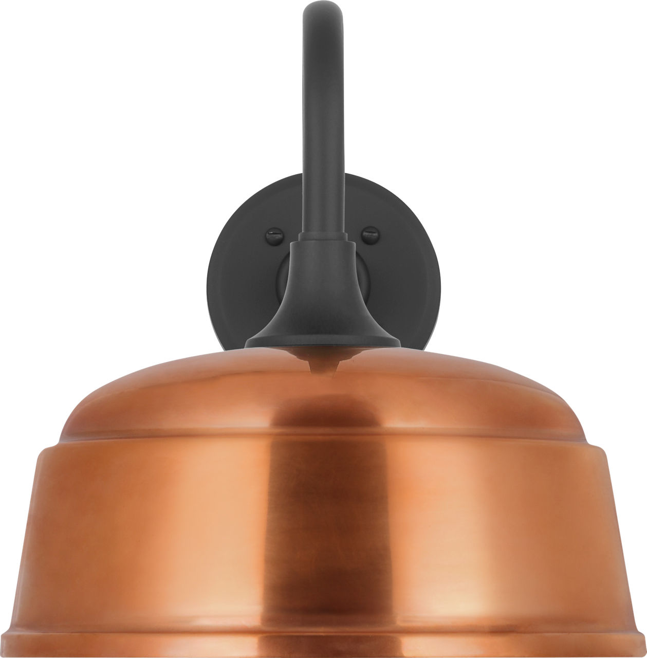 Academy 11" Flynn Barn Light in Matte Black with 12.5" Soft Copper Rockhouse Shade