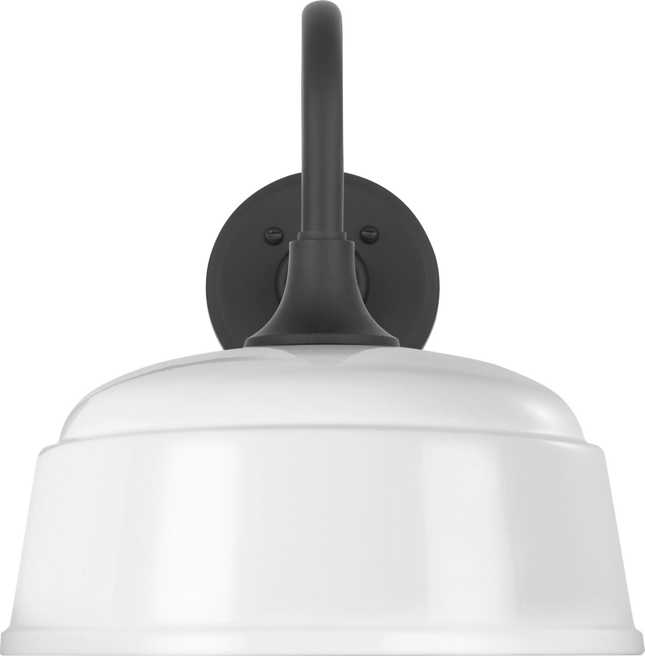 Academy 11" Flynn Barn Light in Matte Black with 12.5" White Rockhouse Shade