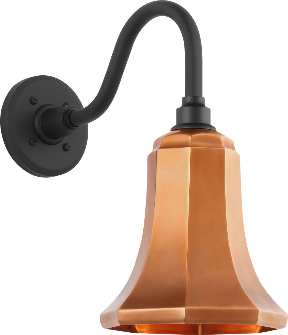Academy 11" Flynn Barn Light in Matte Black with 7.5" Soft Copper Savannah Shade
