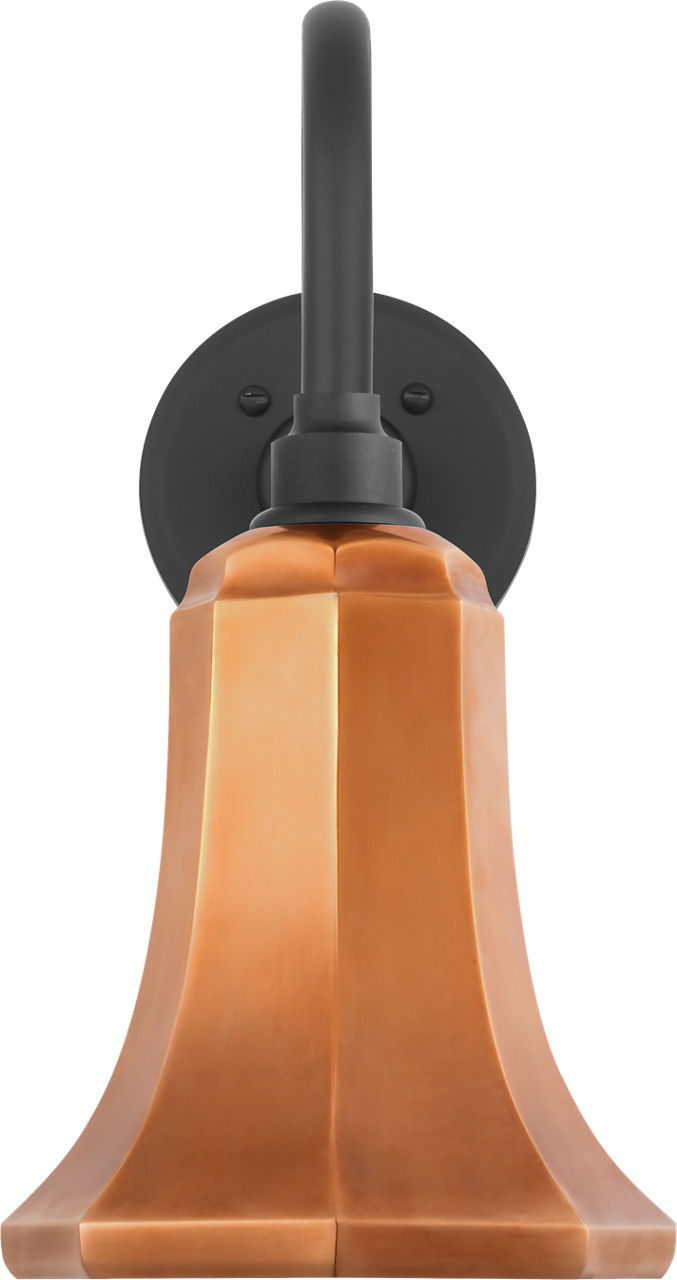 Academy 11" Flynn Barn Light in Matte Black with 7.5" Soft Copper Savannah Shade