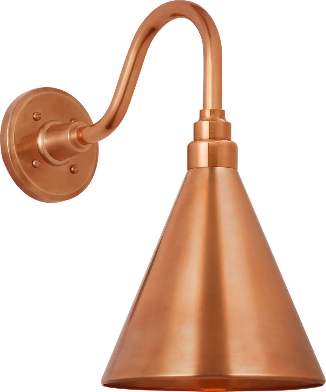 Academy 11" Flynn Barn Light in Soft Copper with 9" Soft Copper Conical Savannah Shade