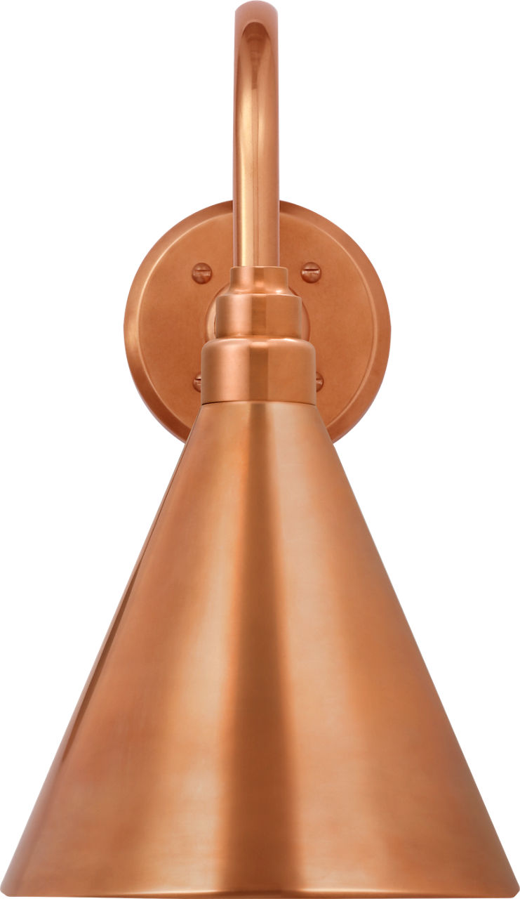Academy 11" Flynn Barn Light in Soft Copper with 9" Soft Copper Conical Savannah Shade