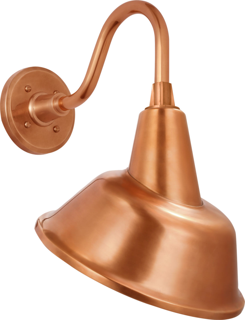 Academy 11" Flynn Barn Light in Soft Copper with 12.5" Soft Copper Tilted Bowers Shade