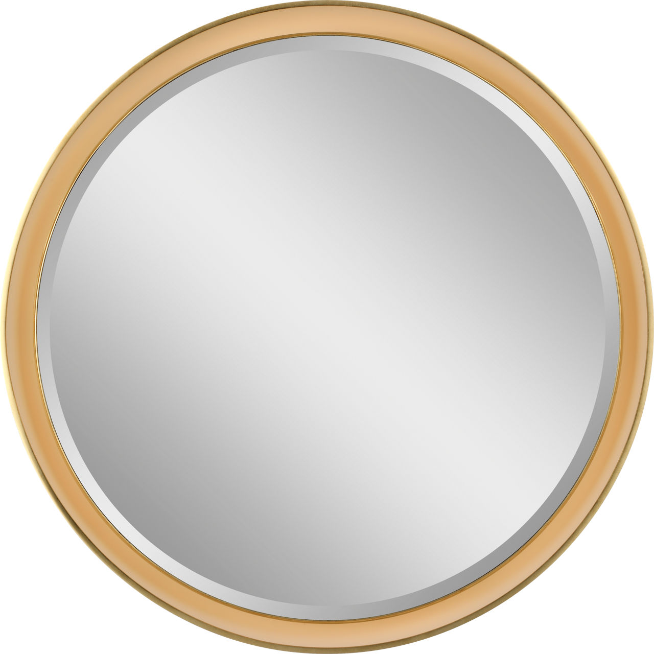 Tricia 30" Illuminated Round Mirror in Matte White and Gild