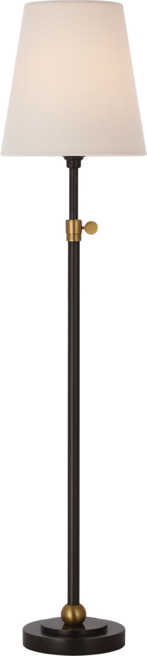 Bryant 27" Adjustable Cordless Table Lamp in Bronze and Hand-Rubbed Antique Brass with Linen Shade