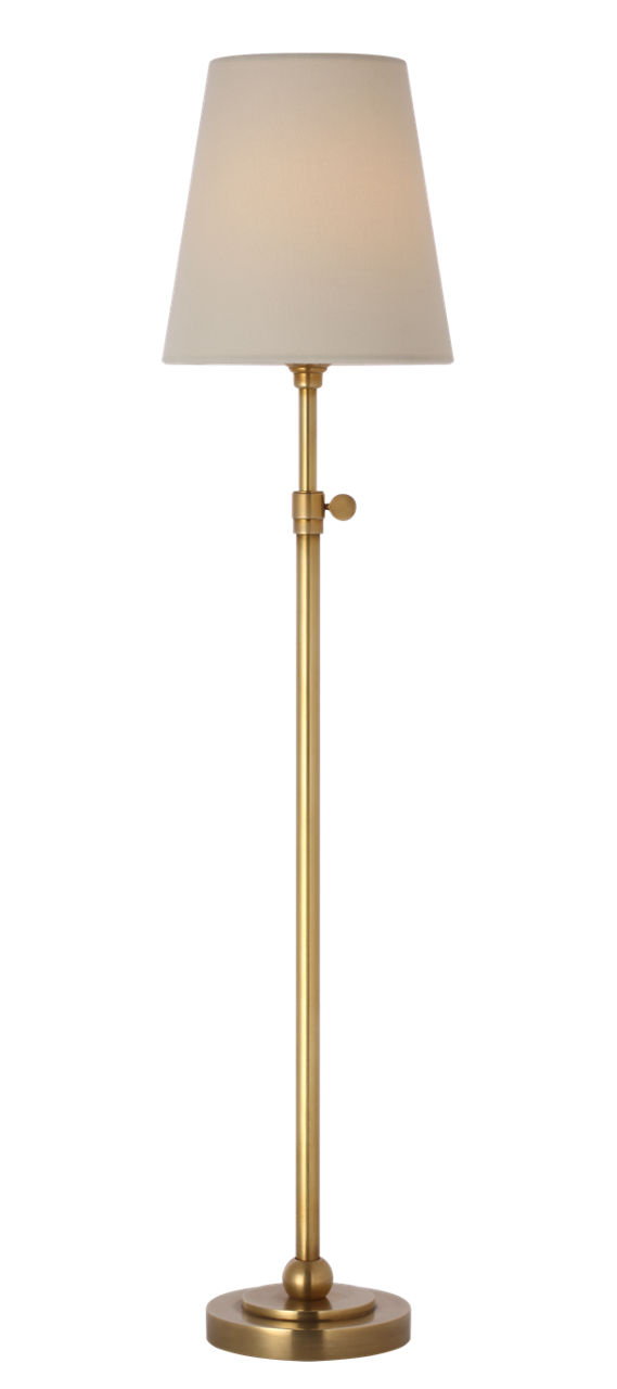 Bryant 27" Adjustable Cordless Table Lamp in Hand-Rubbed Antique Brass with Linen Shade