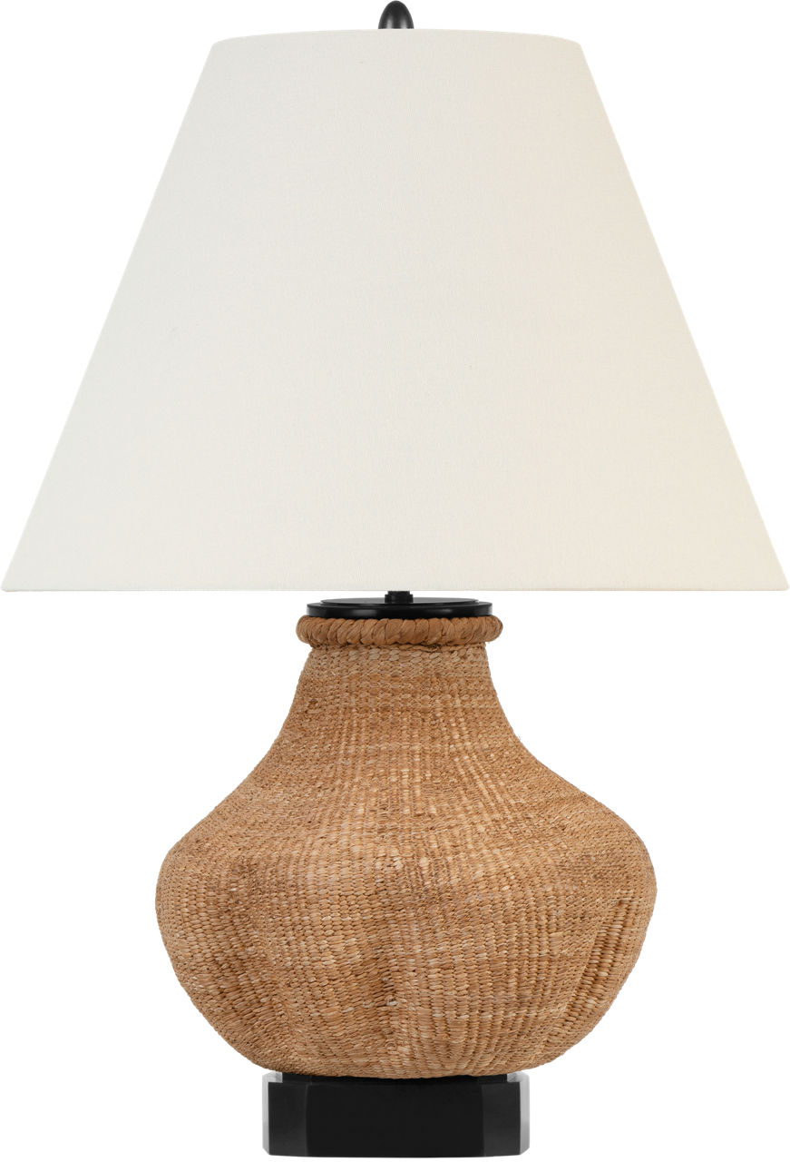 Tahiti 25" Table Lamp in Toast with Linen Shade