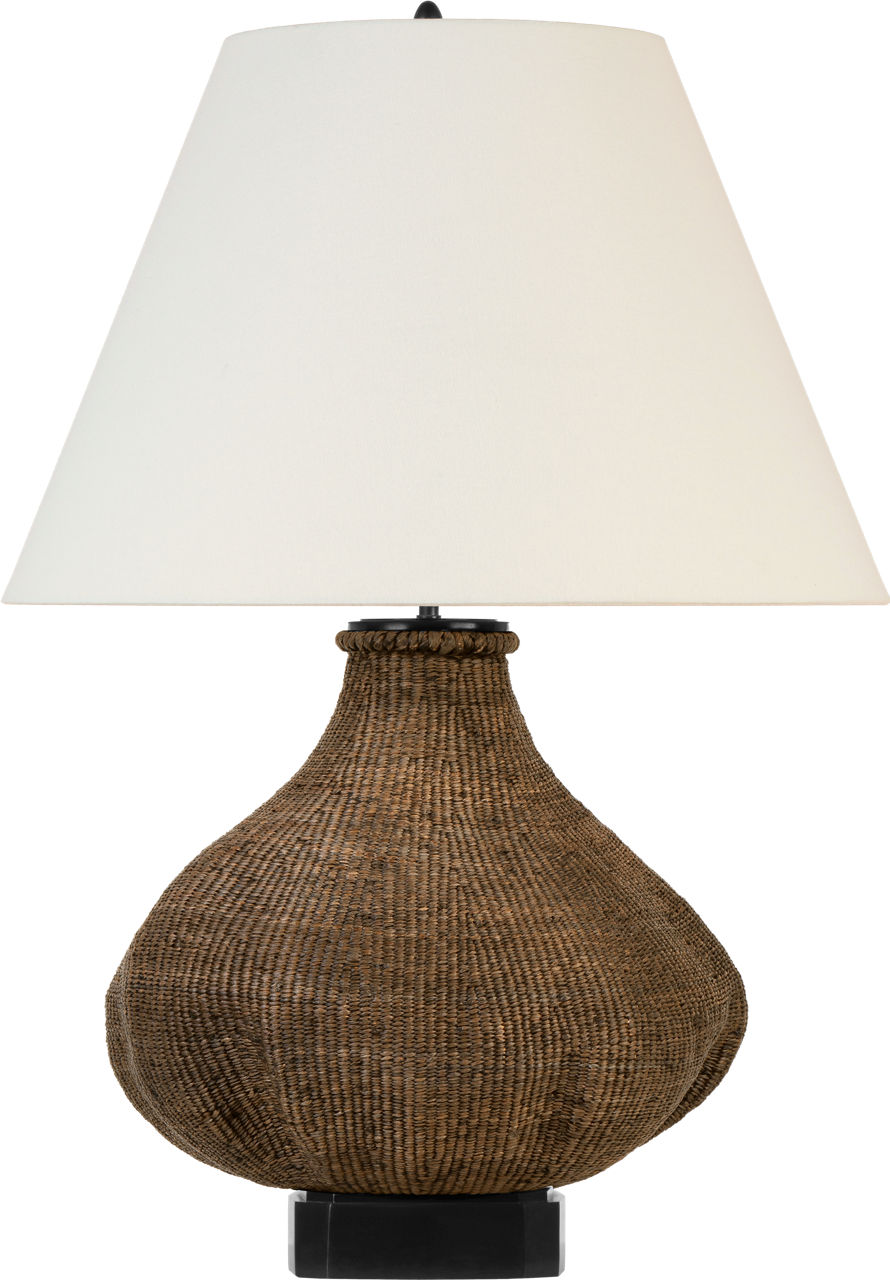 Tahiti 32" Table Lamp in Smoke with Linen Shade