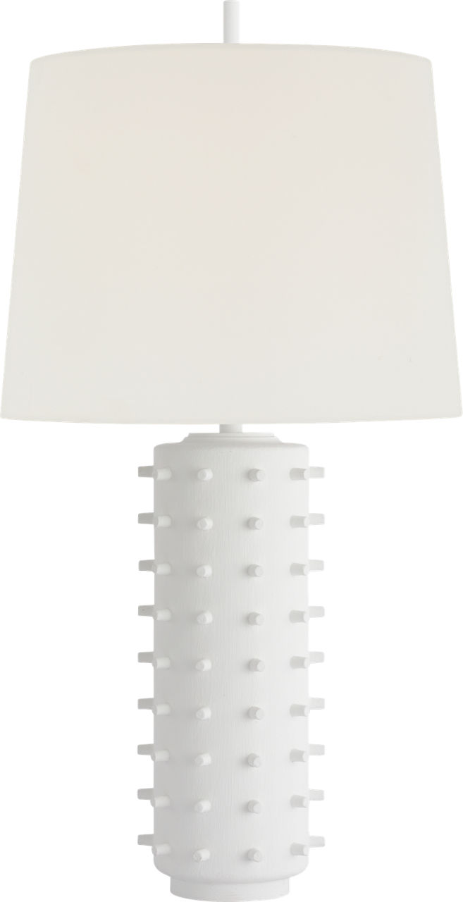 Biarritz Medium Table Lamp in Plaster White with Linen Shade