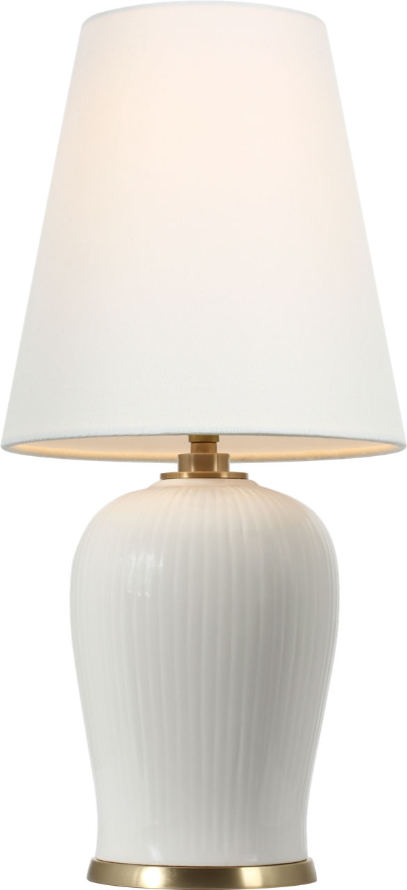 Opera 16" Table Lamp in Ivory with Linen Shade