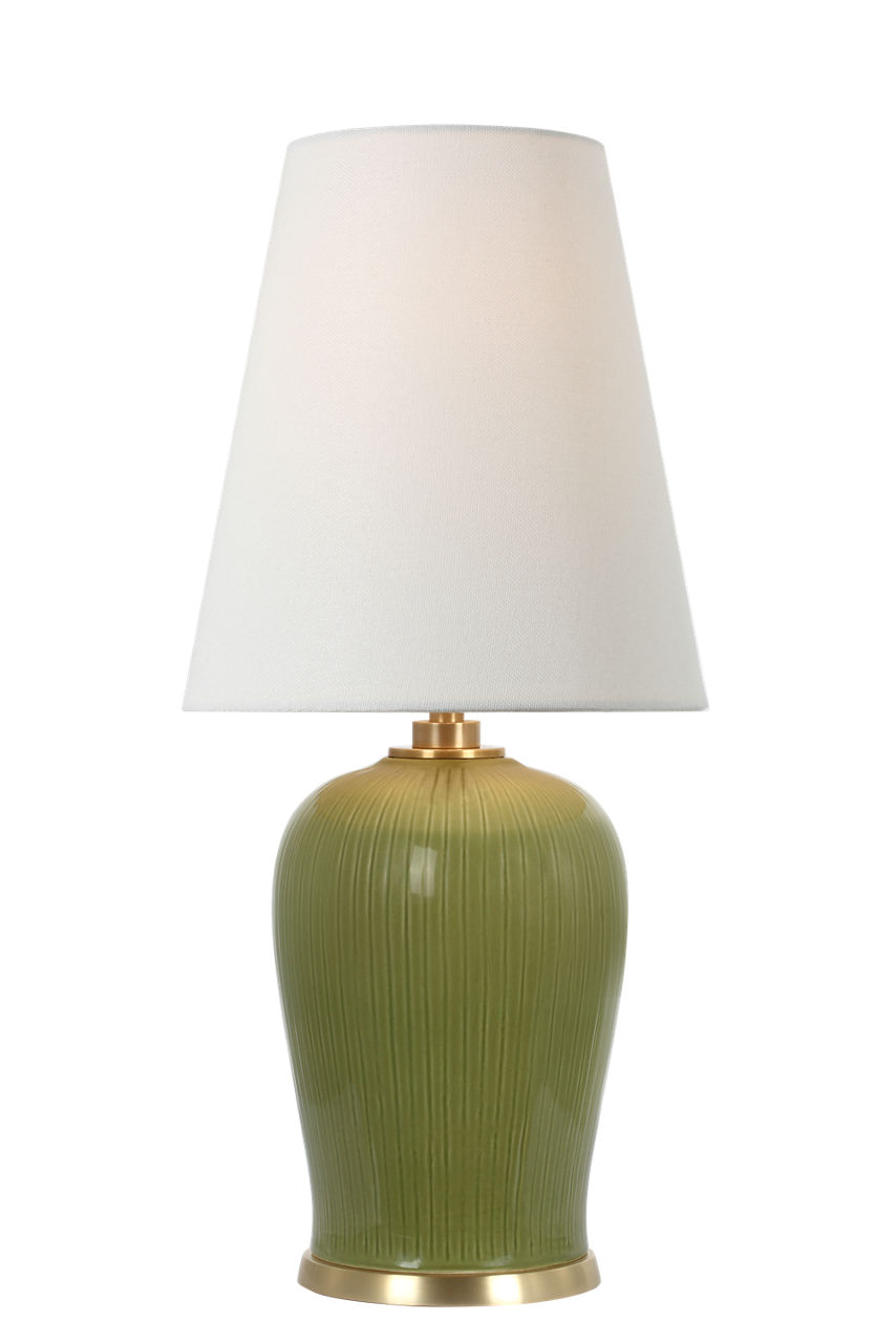 Opera 16" Table Lamp in Light Olive with Linen Shade