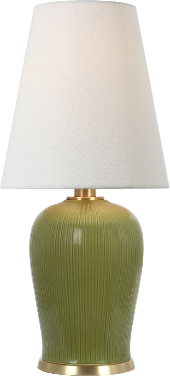 Opera 16" Table Lamp in Light Olive with Linen Shade
