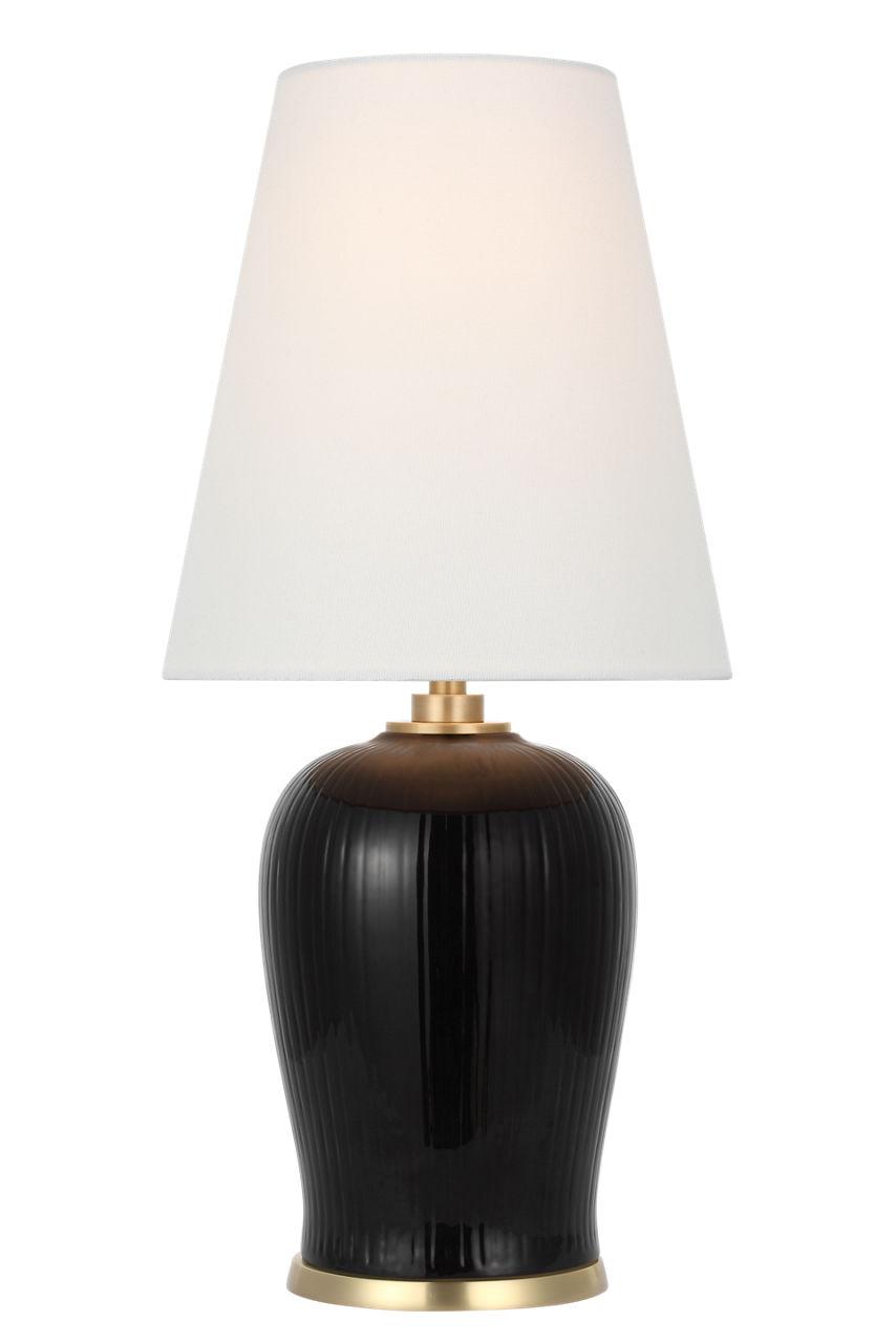Opera 16" Table Lamp in Raven Black with Linen Shade