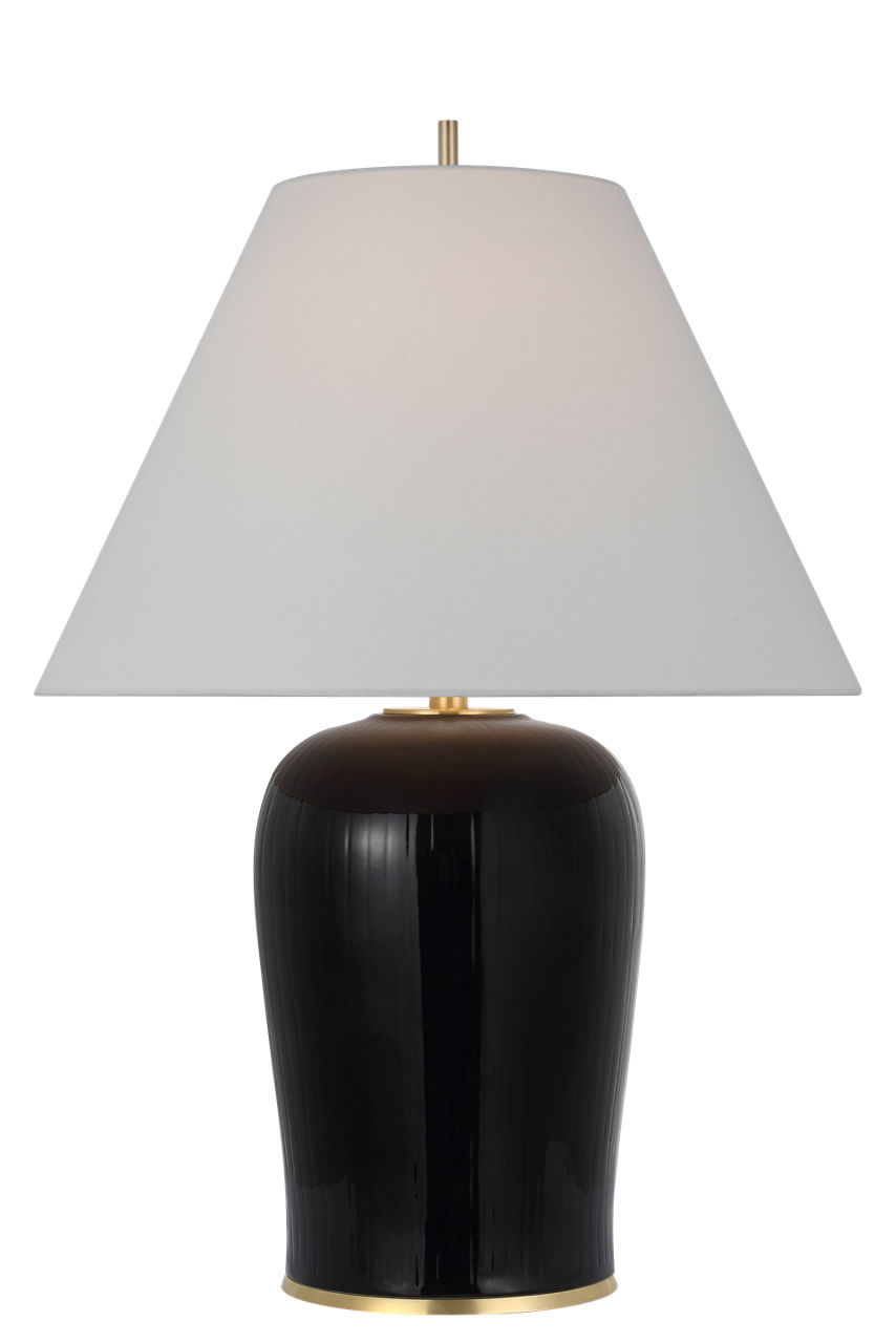 Opera 30" Table Lamp in Raven Black with Linen Shade