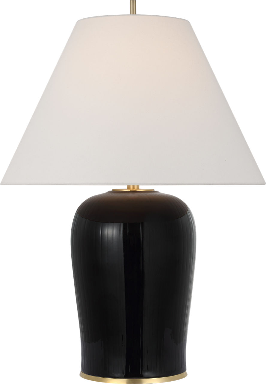 Opera 30" Table Lamp in Raven Black with Linen Shade