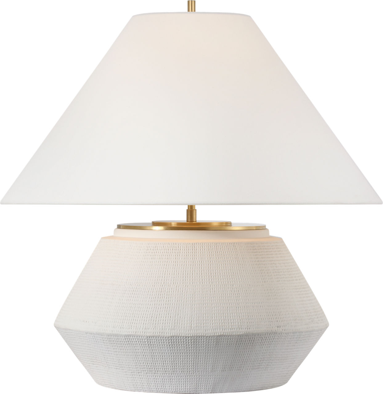 Aten 23" Table Lamp in Plaster White with Linen Shade