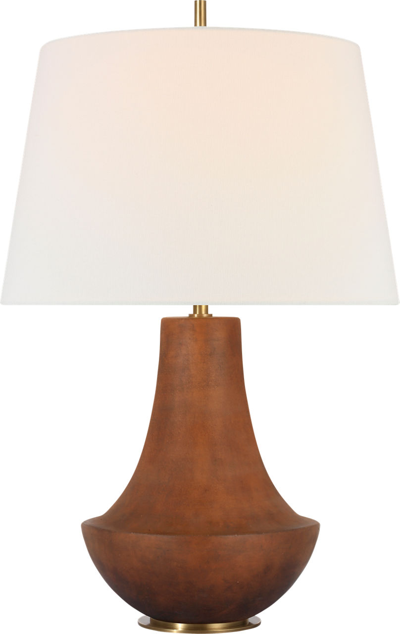 Kefi 25" Table Lamp in Natural Terracotta with Linen Shade