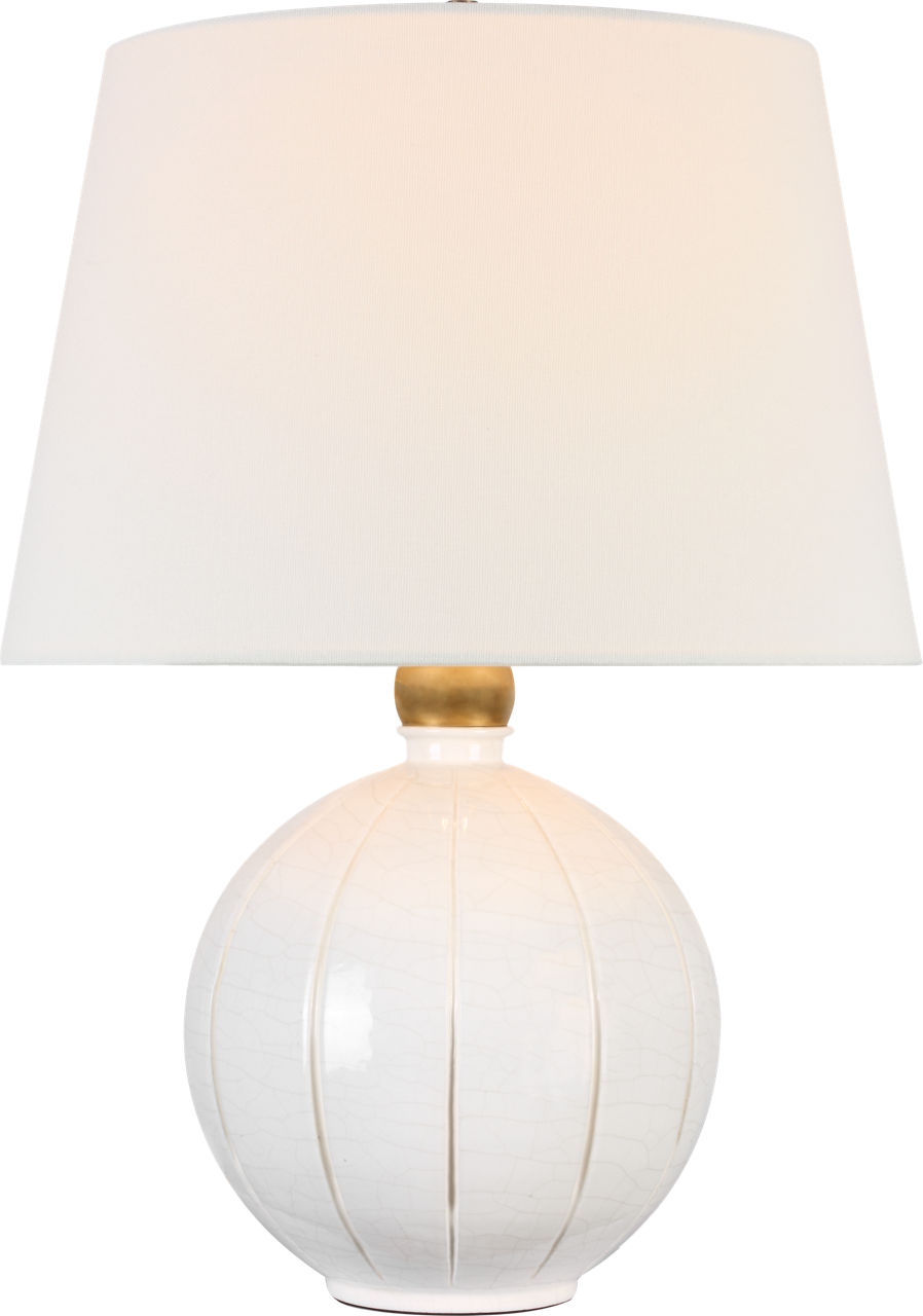 Ponteil 26" Table Lamp in Crackled Ivory with Linen Shade