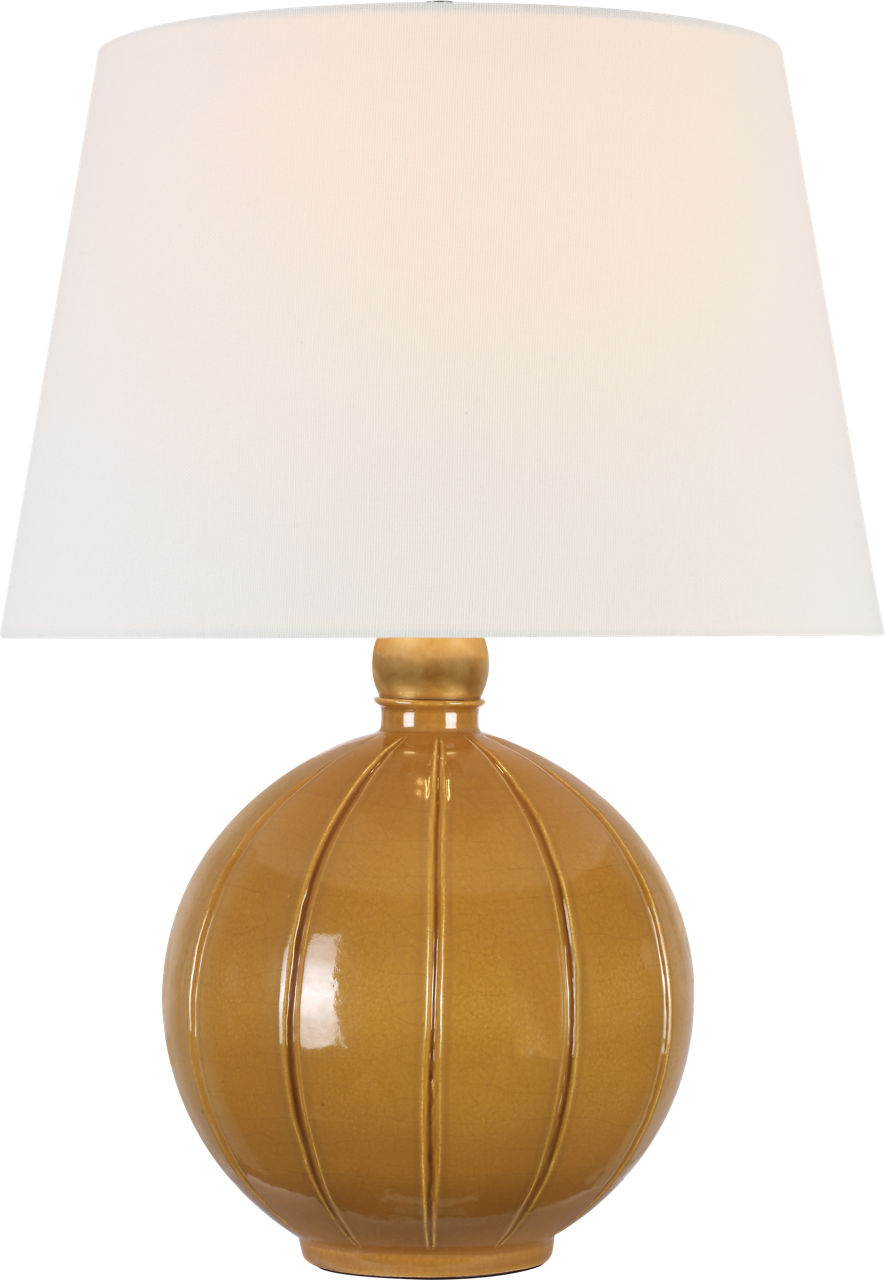 Ponteil 26" Table Lamp in Crackled Sienna with Linen Shade