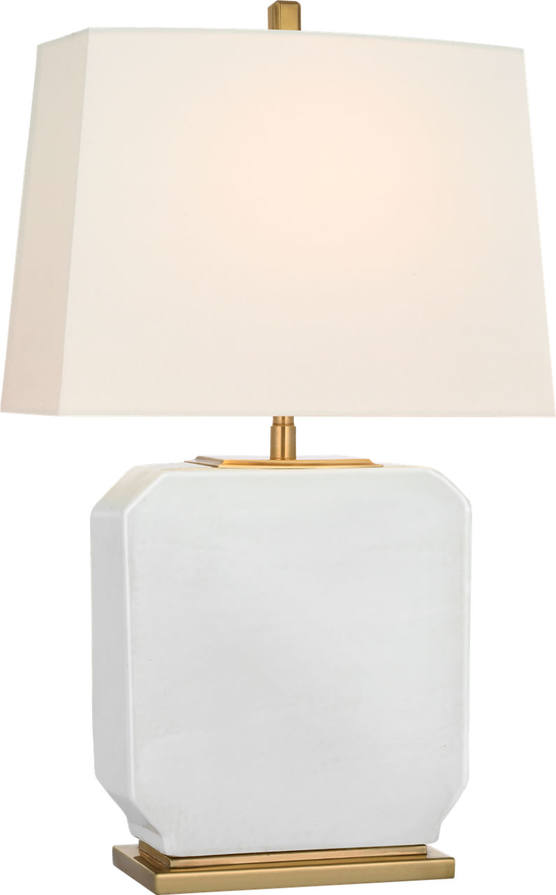 Monique 20" Table Lamp in Veiled White with Linen Shade