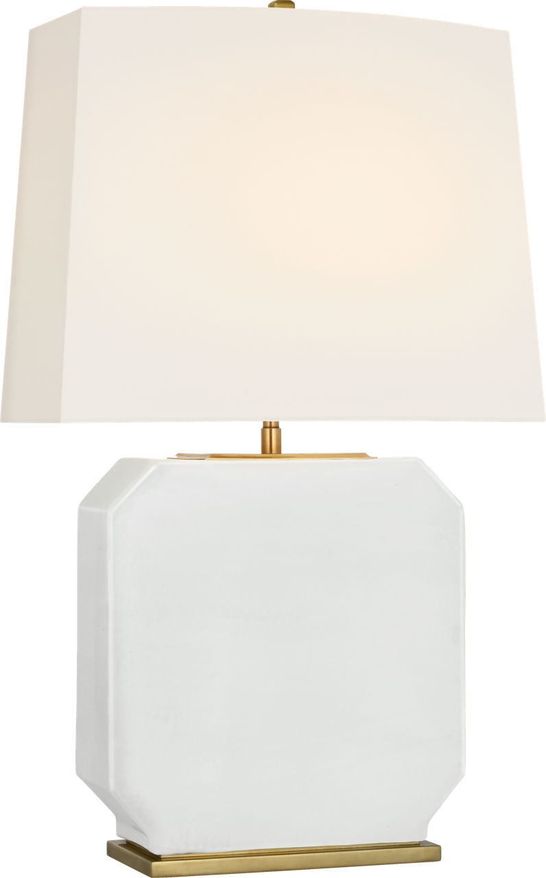 Monique 26" Table Lamp in Veiled White with Linen Shade